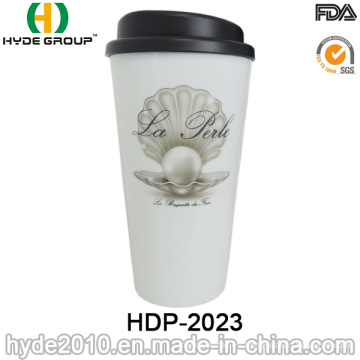 Taza de café plástica de alta calidad con la tapa (HDP-2023)